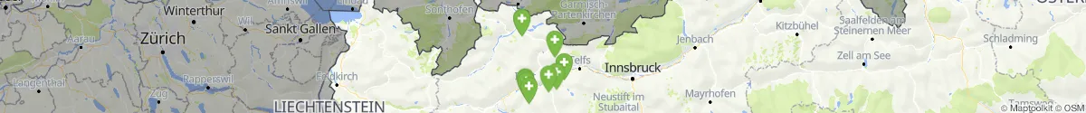 Kartenansicht für Apotheken-Notdienste in der Nähe von Pinswang (Reutte, Tirol)